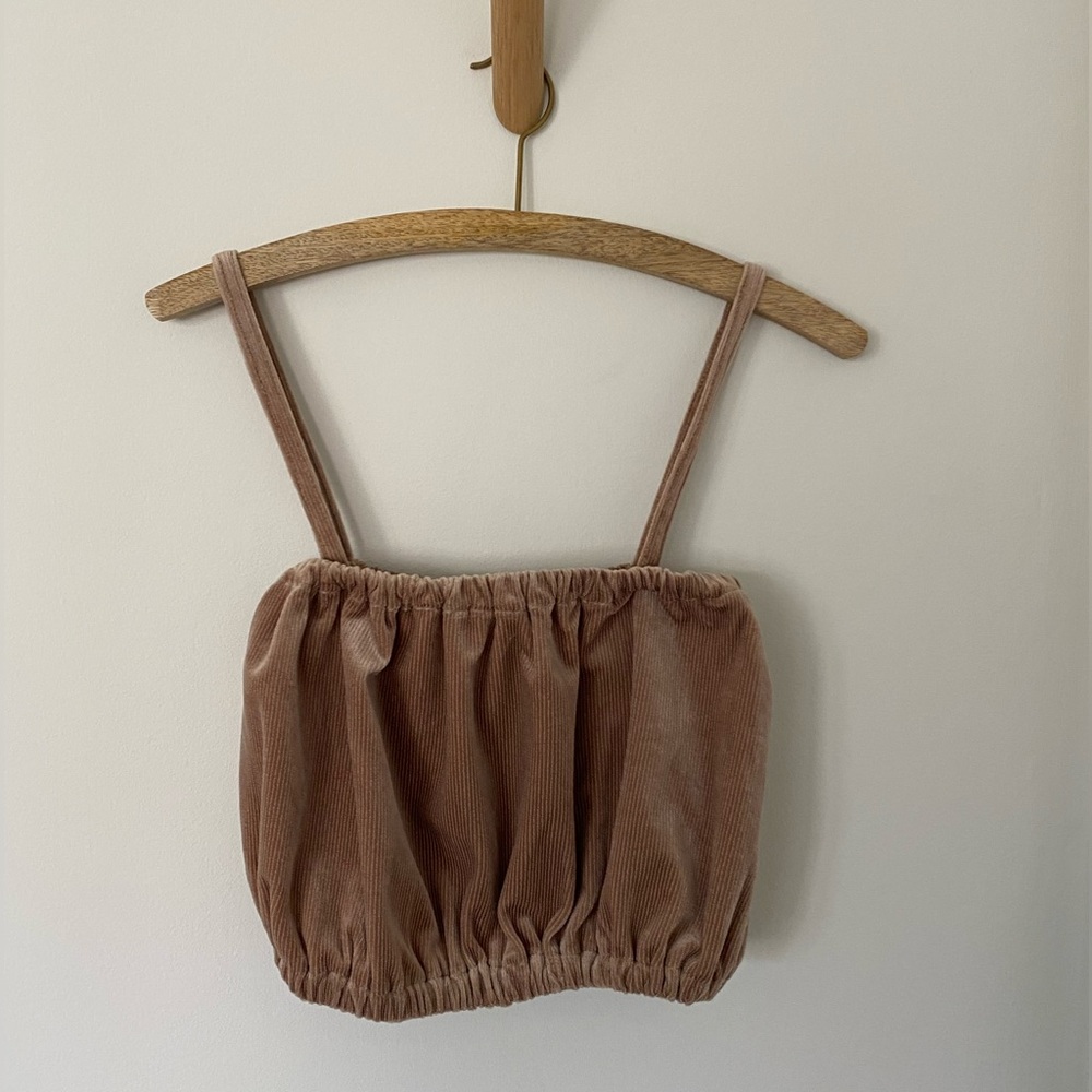 Boheme Mauve Brown Corduroy Crop Top